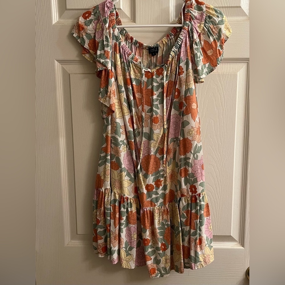 RACHEL ZOE~FLORAL RUFFLES~MINI DRESS=SM